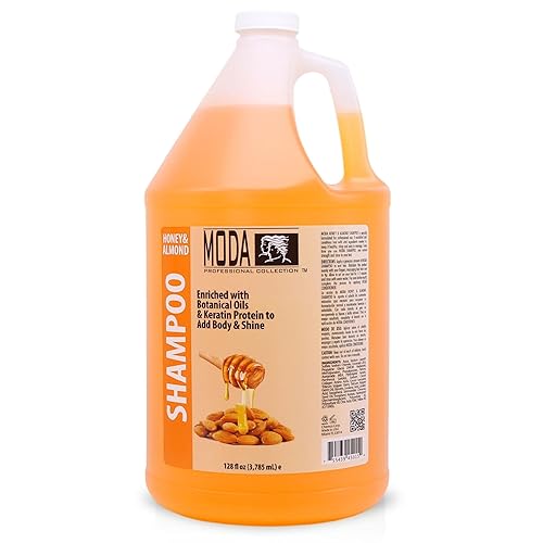 MODA - Champú hidratante para todo tipo de cabello, almendra miel, 128 onzas, profesional - Limpia profundamente y acondiciona, fortalece, restaura
