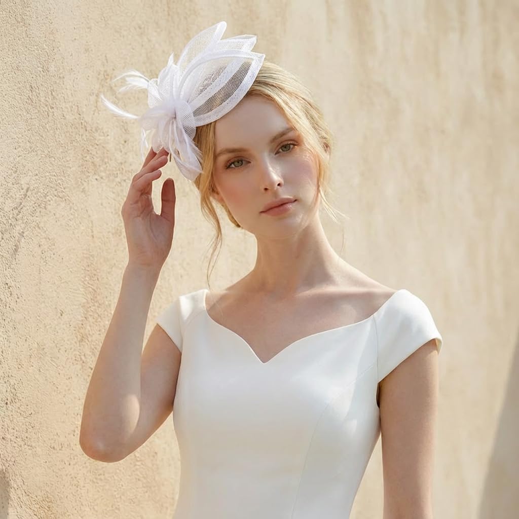 Accessories Fascinators Hats Women Vintage Wedding Fashion Headband Clip Church Cocktail Dresses Headwear Tea Party - Image 3