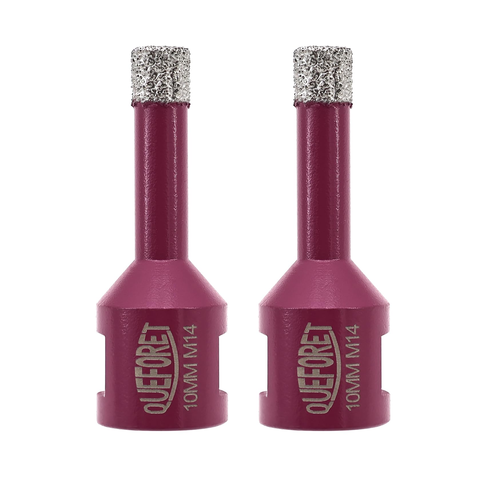 QUEFORET Diamond Drill Bits Set 10mm x M14-2pcs Hole Saw Kit for Ceramic Porcelain Tile Marble Granite, 10 mm x 2