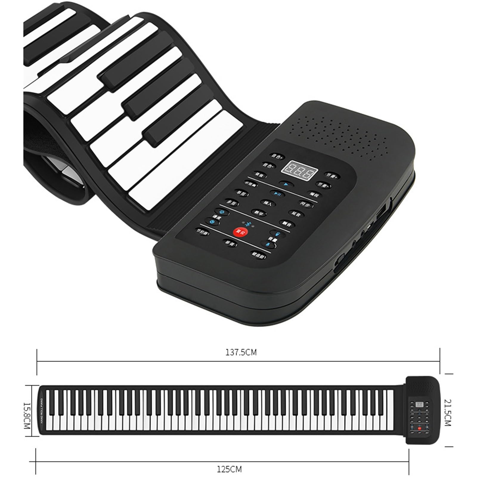Tastiera Digitale Per Principianti Pianoforte Elettronico Portatile Pieghevole Morbido In Silicone Professionale A 88 Tasti