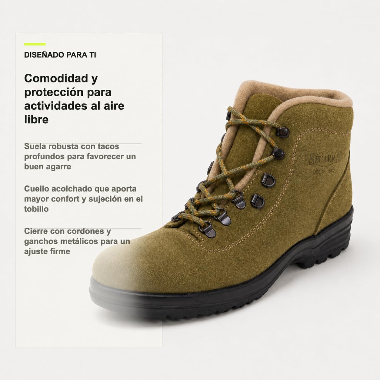 Segarra Botas de Montaña Impermeables de Cuero con Borreguito