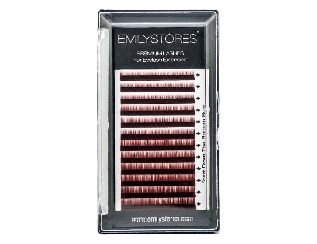 EMILYSTORS Lash Eyebrow Extensions Color Light Brown Thickness 0.10 mm Length 5/6/7/8MM Mixed Sizes One Tray