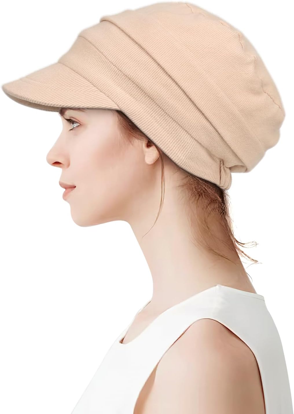 Alnorm Oversize Satin Lined Baseball Cap Newsboy Cap Winter Hat for Frizzy Curly Hair - Image 4