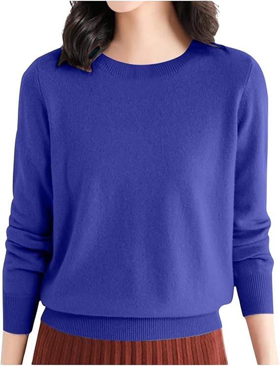 Pullover Damen Locker Pulli, Oversize Elegant Sweater Langarm