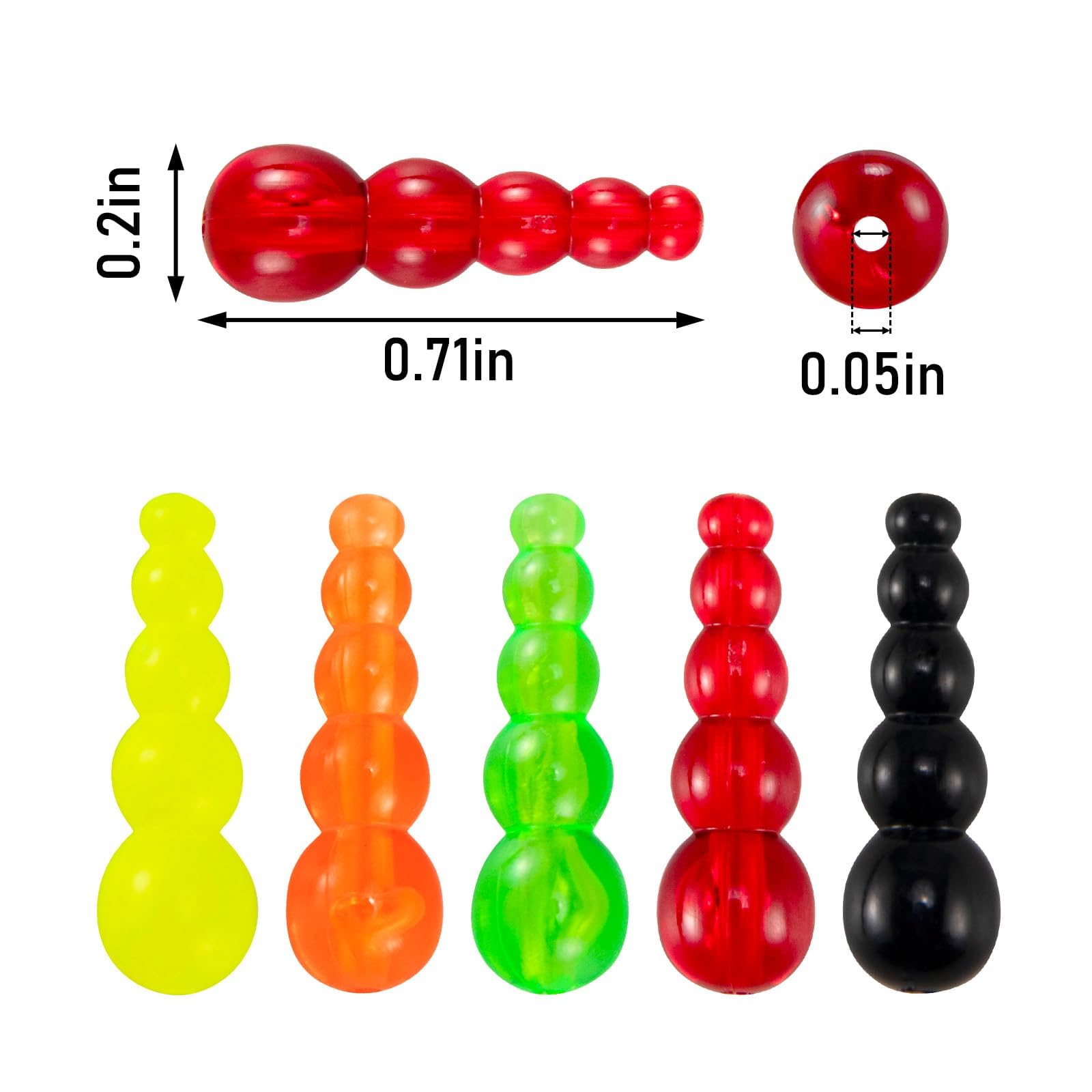 Dr.fish 50 Pack Stacked Fishing Beads Lure Making Supplies Spinner Making Accessories Walleye Rig Inline Spinner Salmon Eggs