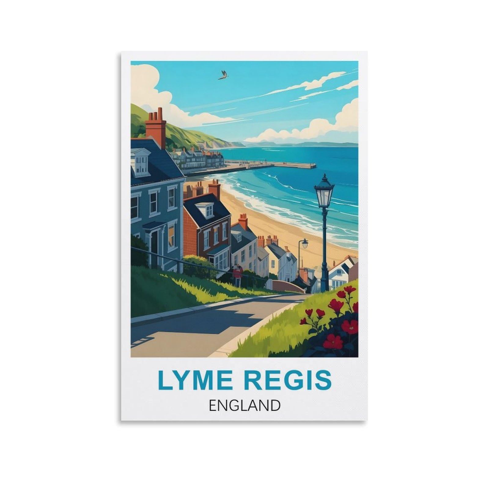 Ezmlfa S433 Diy 5D Diamond Painting Kits For Adults,Lyme Regis England Diy Diamond Art Kits Gem Painting Crafts For Home Wall Decor 50X60cm