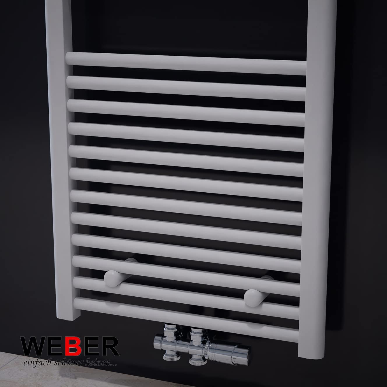 Badheizkörper Heizung Badezimmer Heizkörper alle Größen Weiß/Anthrazit WEBER (50x140cm weiß)