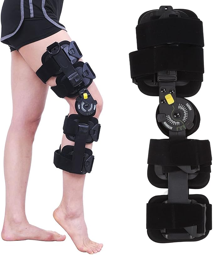 Hinged Knee Brace, Knee Immobilizer Leg Braces Orthopedic Patella Knee