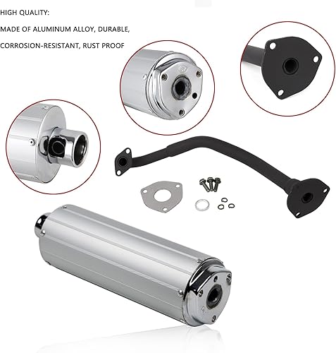 Miniatura 8 de Minho Silenciador de escape para motocicleta, tubo silenciador apto para scooter chino GY6 ciclomotores Jonway 125CC 150CC