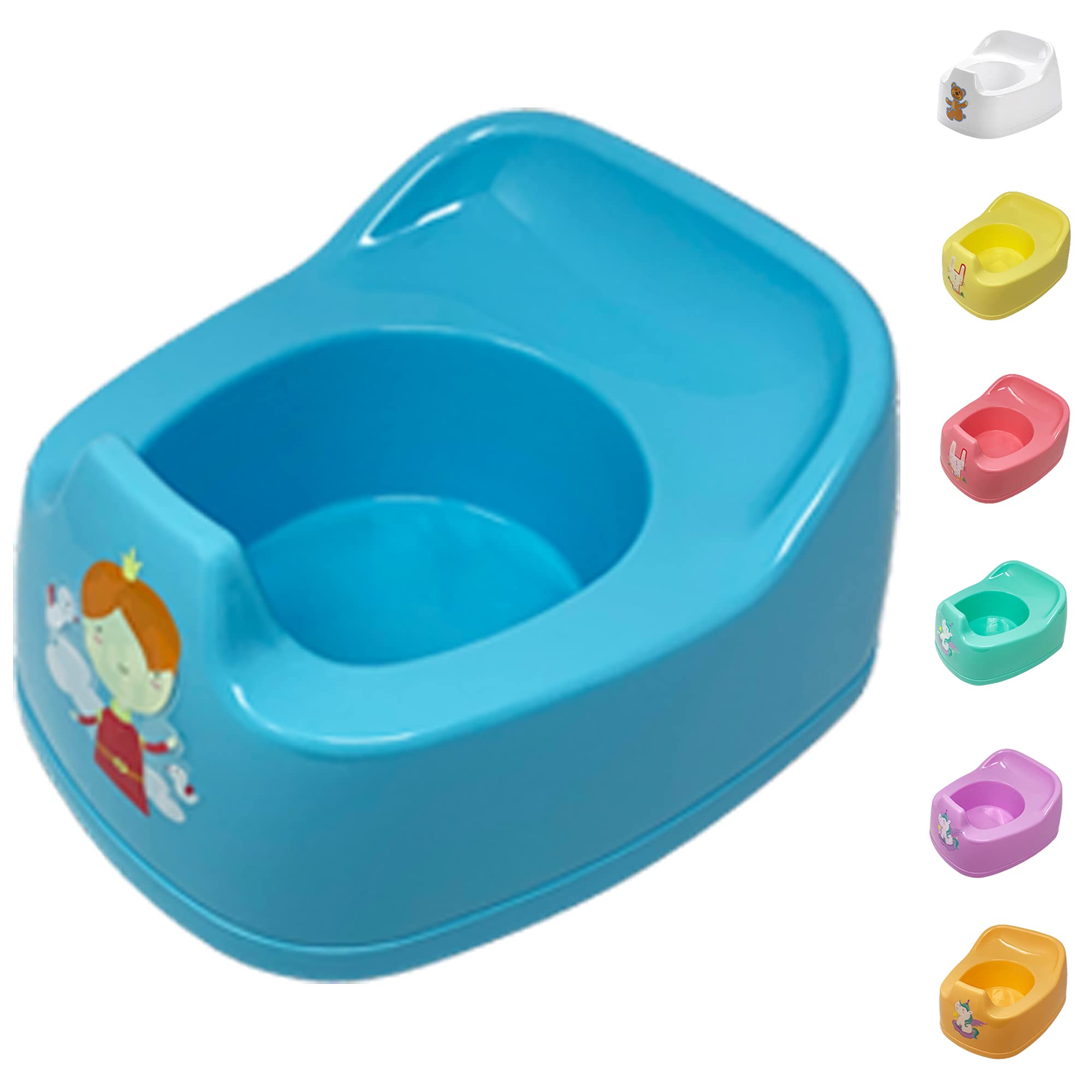 Children Junior Training Potty Toilet Toddler Baby Kids Trainer Chamber Seat Plastic Chair with Cut Out Slot for Easy Carrying, Easy Empty & Clean (G-1 x Sky Blue Potty Chamber)