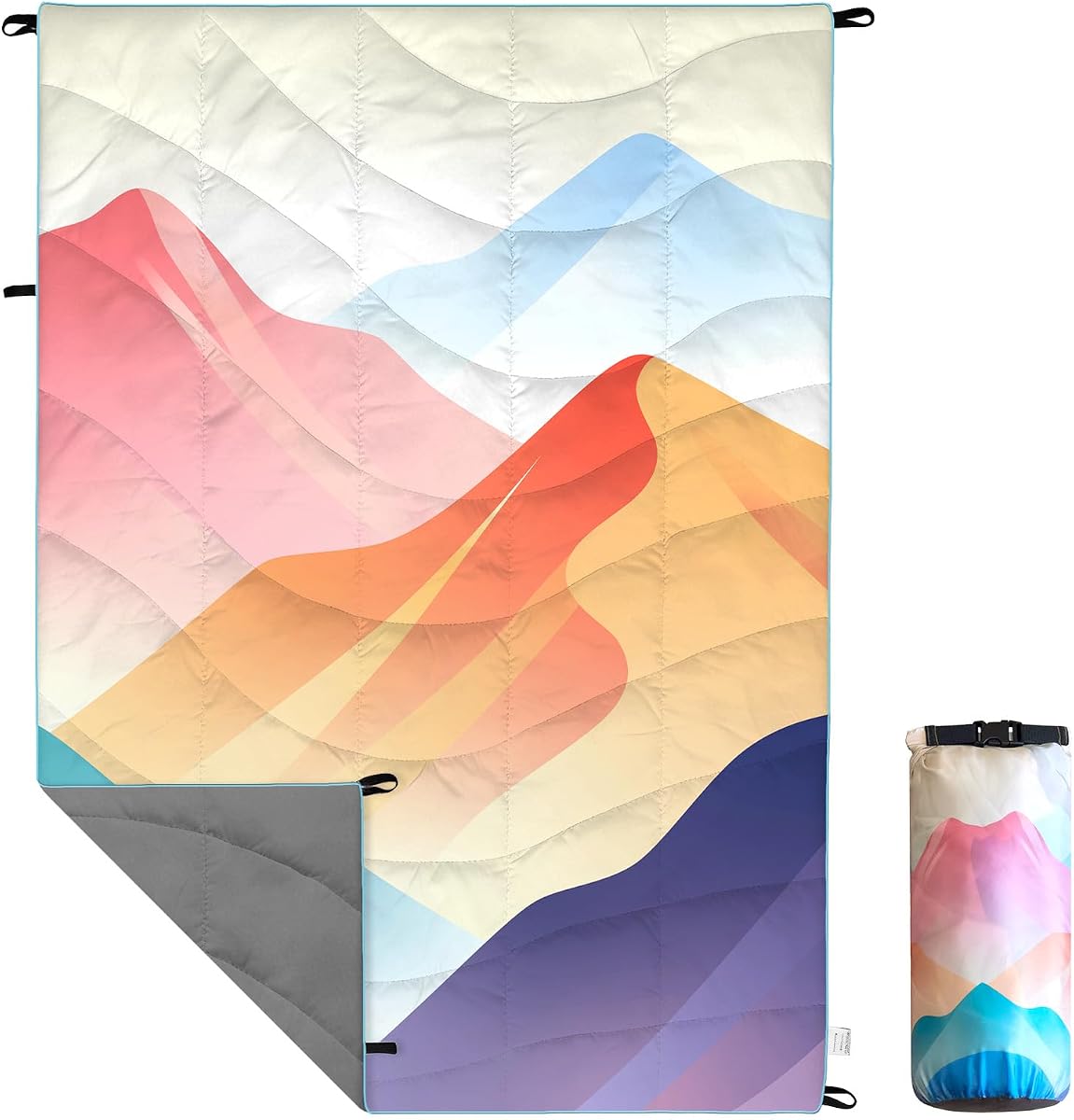 Manta hinchada para acampar al aire libre, manta impermeable para exteriores, montaña, 39*55'' | Mantas plegables alternativas de plumón ligero para camping, senderismo, mochilero, viajes, picnic, playa, césped, estadio