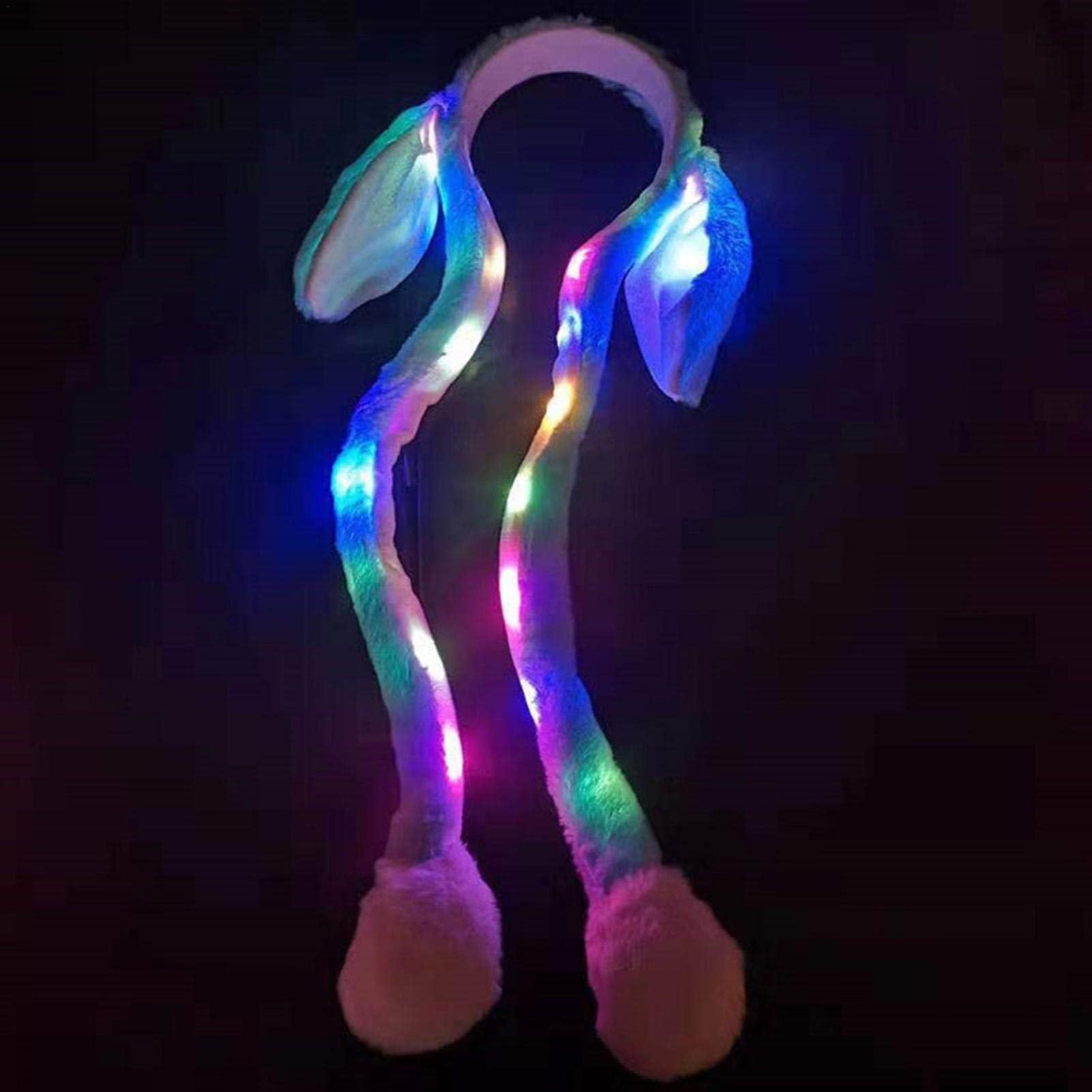 Ubervia® Plush Hat - Cute Moving Ears Bunny Hat & Multi-Colored LED - Pressing for Women Girls Birthday 2