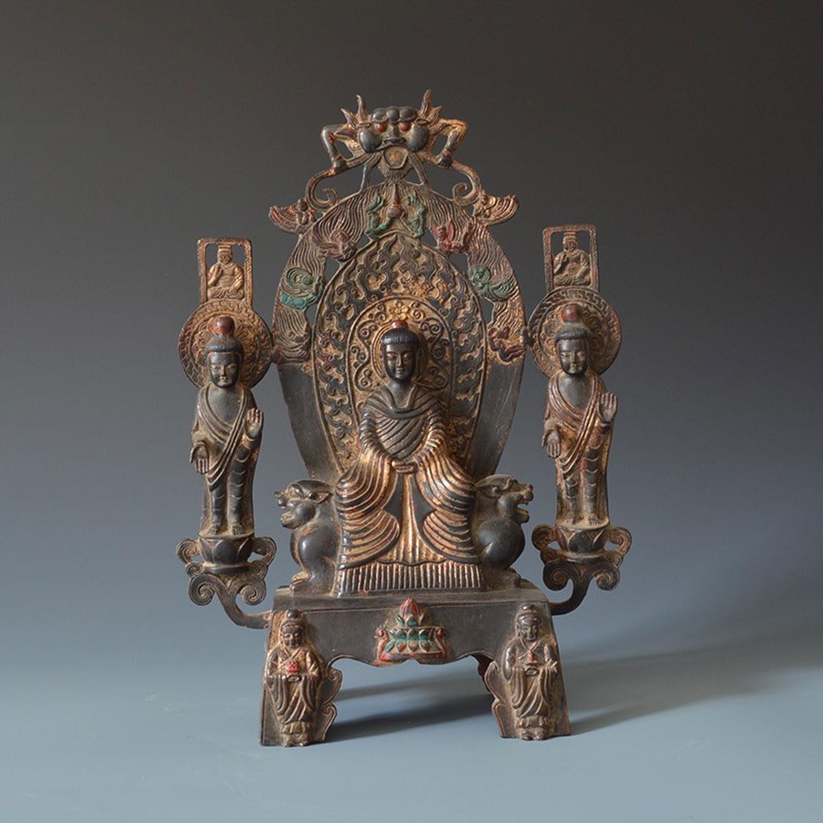 Amazon｜dsdsad 仏像 釈迦如来座像 (高さ37cm×巾27cm)真鍮 銅製 骨董