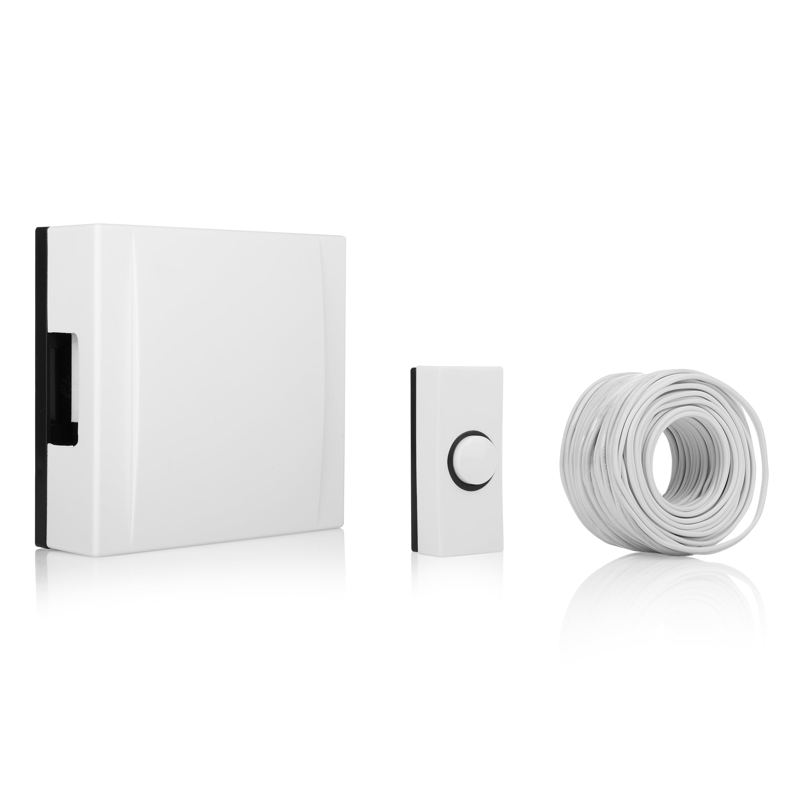 Byron Wired bell - Button, chime and cable included - 85 dB - Chime powered by transformer or battery (not included - DBW-24040