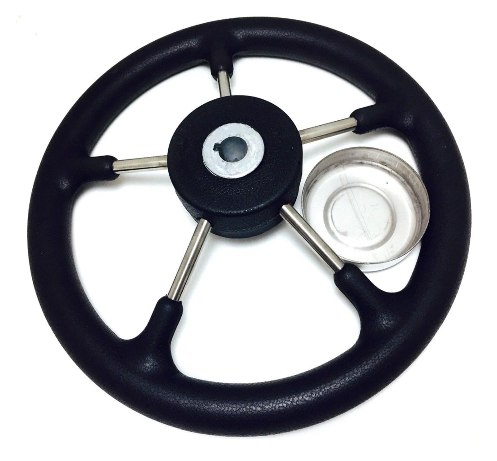 ZGYDNM Ship steering wheel Boat Accessories Marine 13-1 2 Boat Stainless Steel Steering Wheel With Foam Black Fits 3 4 Shaft Comfortable