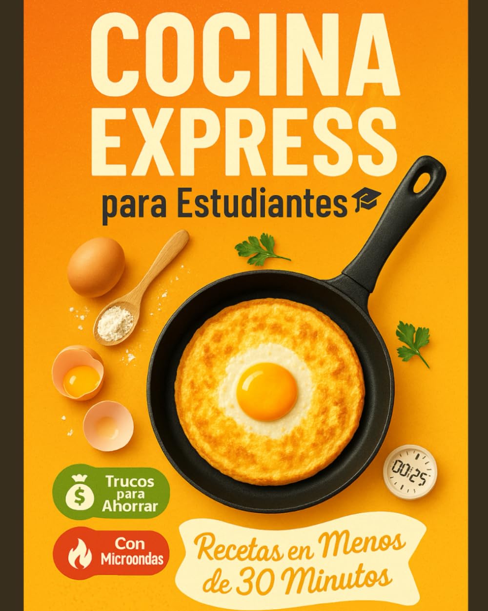 Cocina Express para Estudiantes: +30 Recetas con 5 Ingredientes en Menos de 30 Minutos: Microondas, Batch Cooking y Menús por Menos de 20€. Incluye Lista de Compras Semanal y trucos para Ahorrar