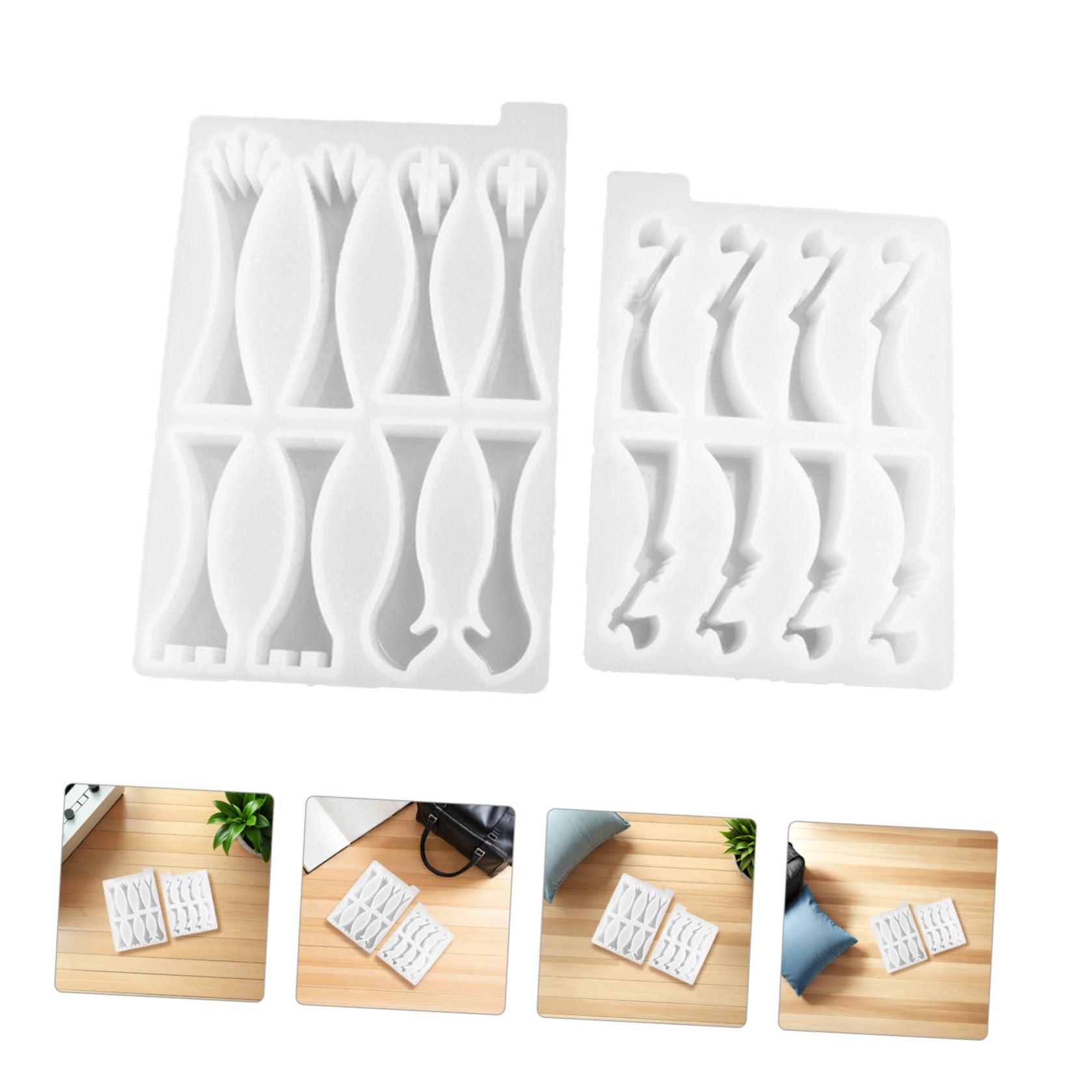 Healvian 2 Piezas Molde de Silicona para Piezas de Ajedrez DIY Fácil Desmoldeo y Flexible, Bandeja de Color Claro para Fundición de Resina Epoxi para Manualidades Infantiles