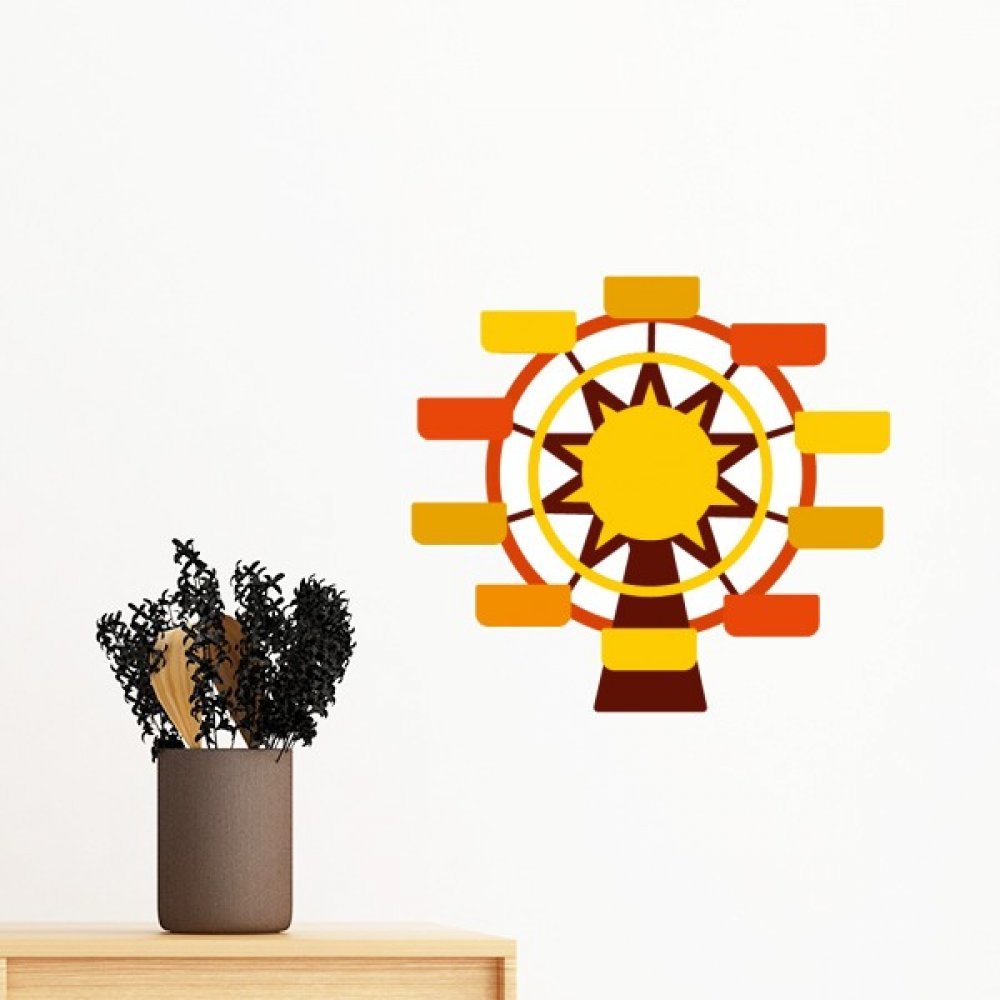 Sticker mural d'art grande roue pour créer une atmosphère poétique de 60cm