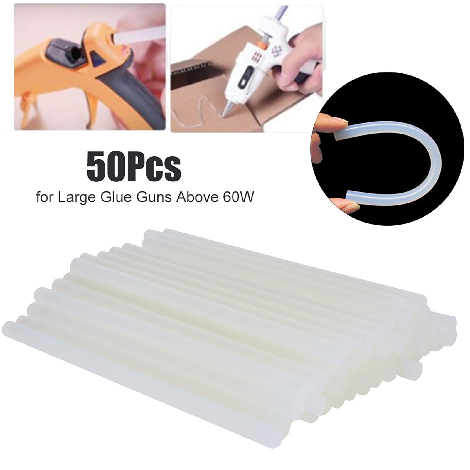 50 Bastoncini di colla a Caldo, Super colle Fai da Te, Bastoncini Trasparenti Ad Alta Viscosità Per Artigianato, Abbigliamento, Decorazioni, Giocattoli(11×220mm)
