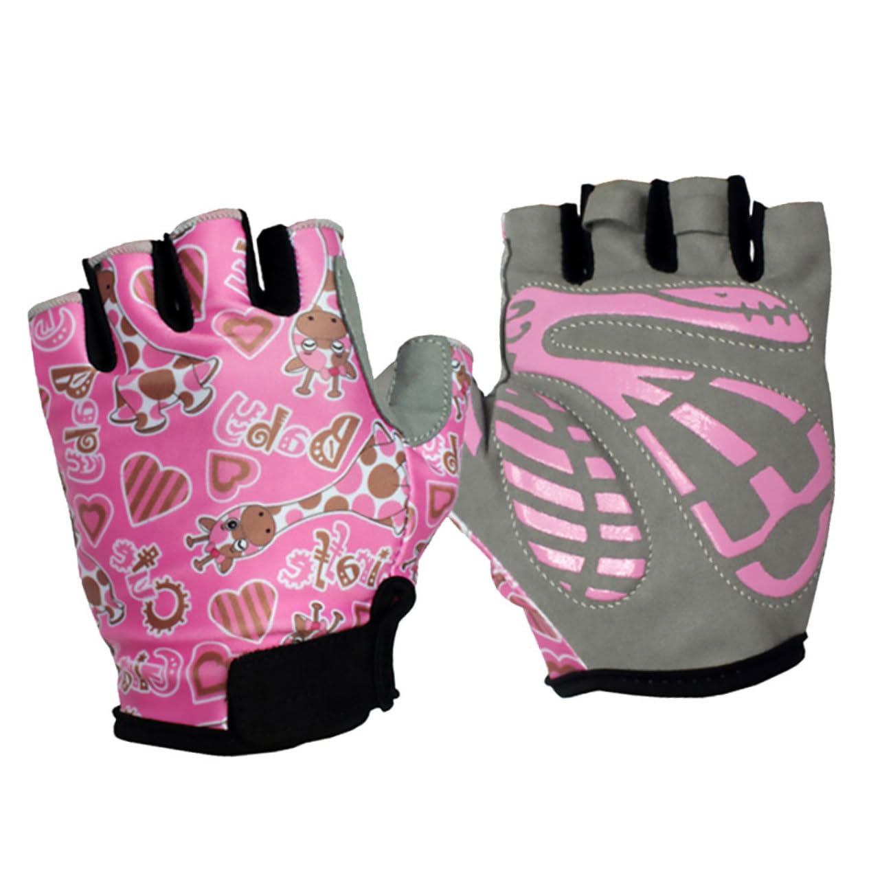GALPADA 3pares Guantes De Ciclismo para Niño Niña Guantes Antideslizantes De Dedo para Deportes Al Aire Ajustables Color Rosa Talla