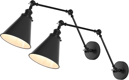 Miniatura 14 de JONATHAN Y Aplique de pared LED de brazo ajustable de metal industrial clásico dorado de 7 pulgadas para lectura de noche, lámpara de pared con