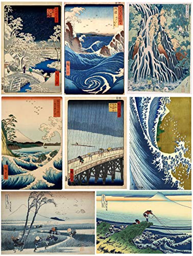 Image of Tallenge Japanese Art Small Paper Poster (12 x 17 Inches, Multicolour, Set of 10)