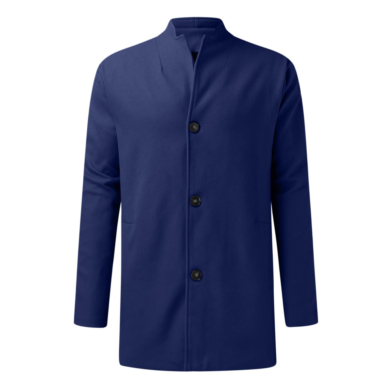Cappotto caldo da uomo in lana con colletto alto, cappotto invernale, giacca corta, giacca invernale, per lavoro, tempo libero, antivento, per attività all'aperto, da uomo