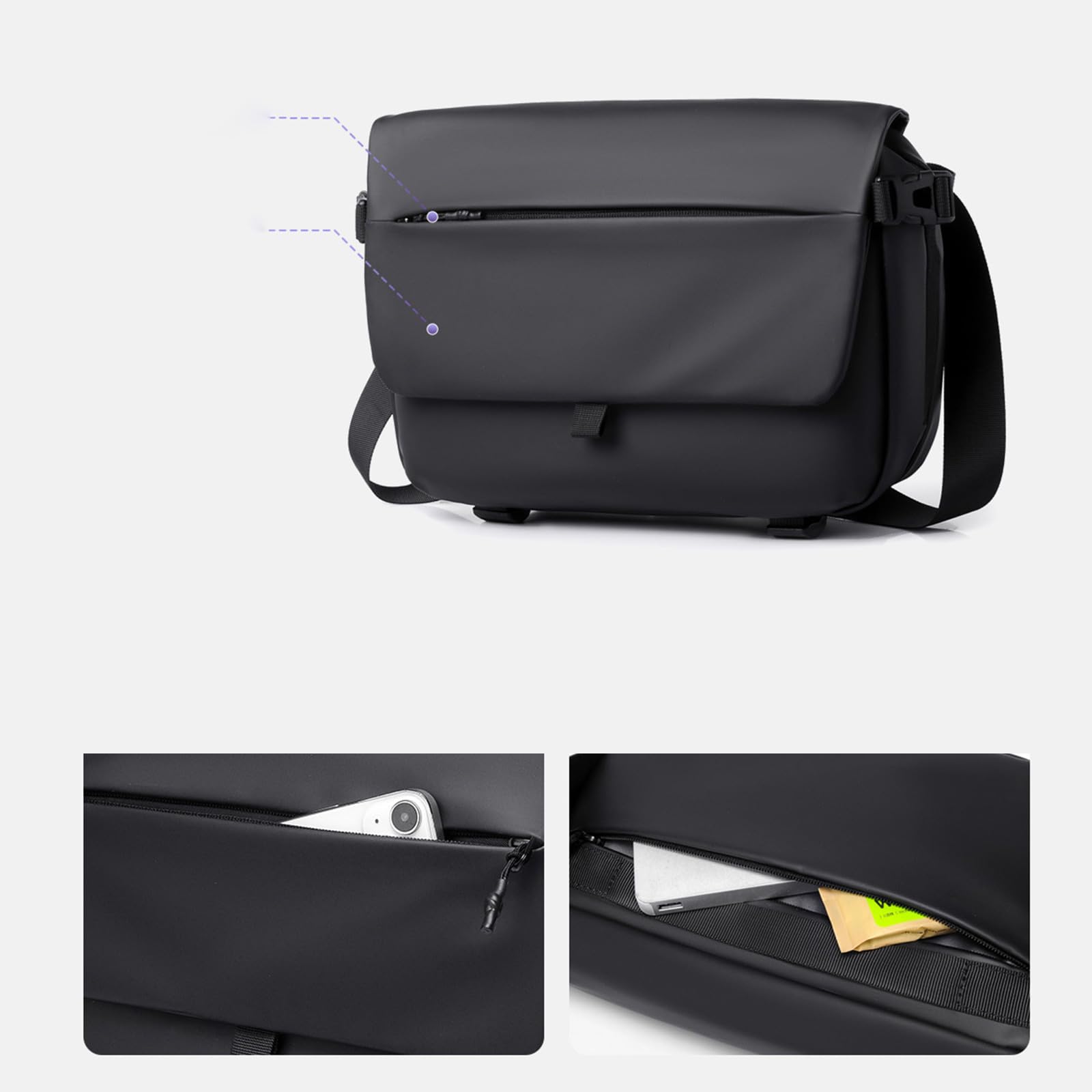 Borsa a tracolla per bici con patta di accesso rapido, borsa a tracolla casual per pendolari zaino per pendolari zaino per pendolari