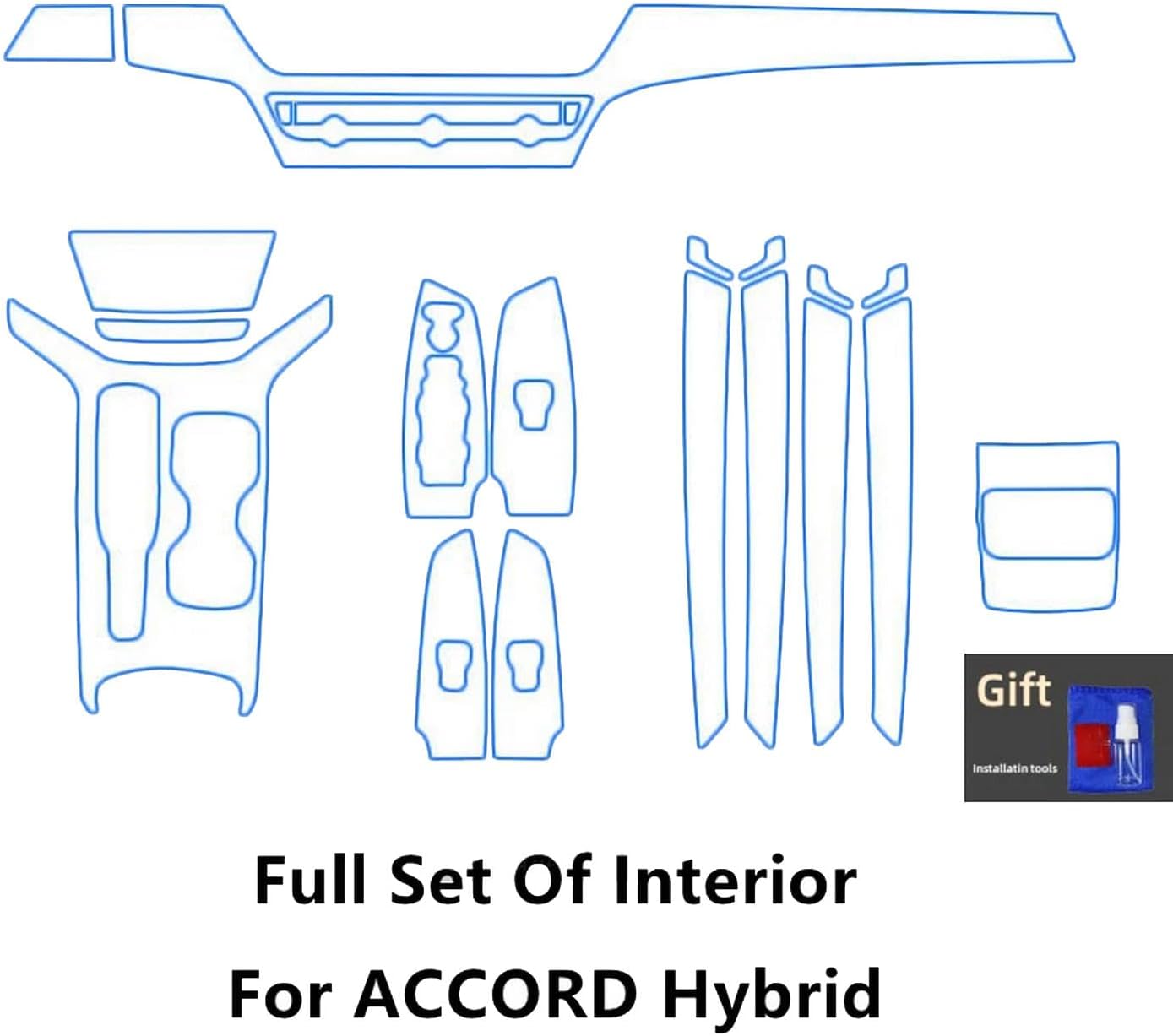 Car Interior TPU Protective Film,for Honda Accord 2018-2021