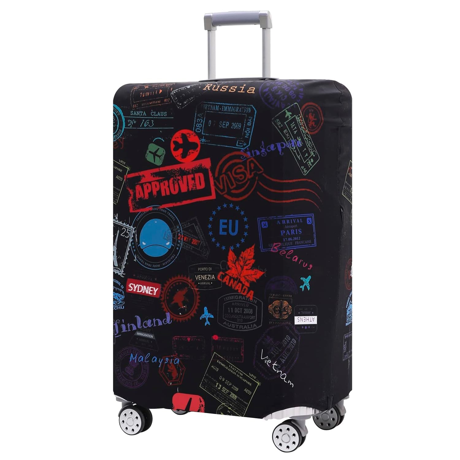 Handcuffs Luggage Trolley Cover Polyester Washable Dust Proof Anti-Scratch Travel Suitcase Protector (S),Black (B09FLXD74T) Amazon Price History, Amazon Price Tracker