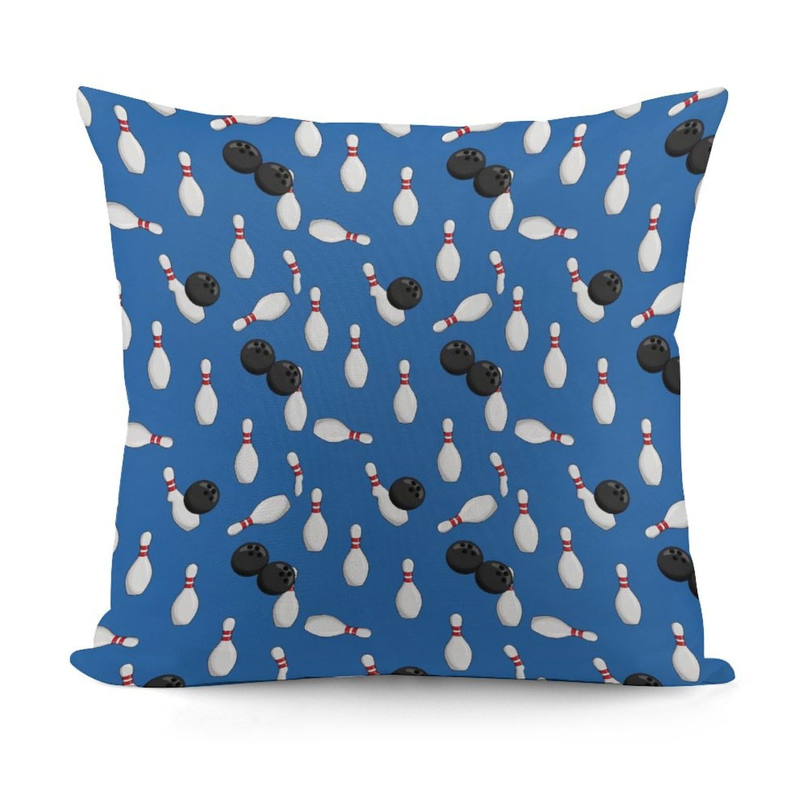 Smazdfxx Picture(193) Pattern Decorative Throw Pillow Covers For Sofa Bedroom Living Room Pillow Shell Blue Bowling