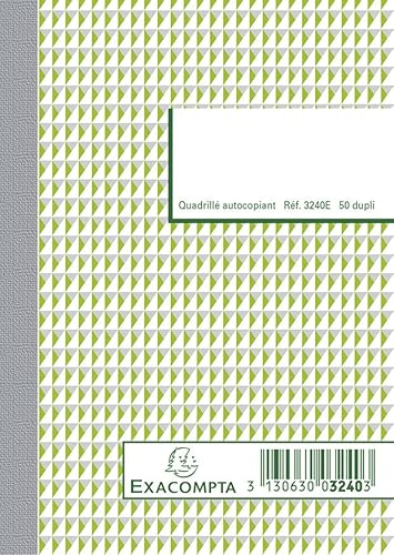 Exacompta 3240SE Un lote de 5 Talonarios Séyès 50 hojas Duplicado autocopiante numerado, 14.8 x 10.5 cm