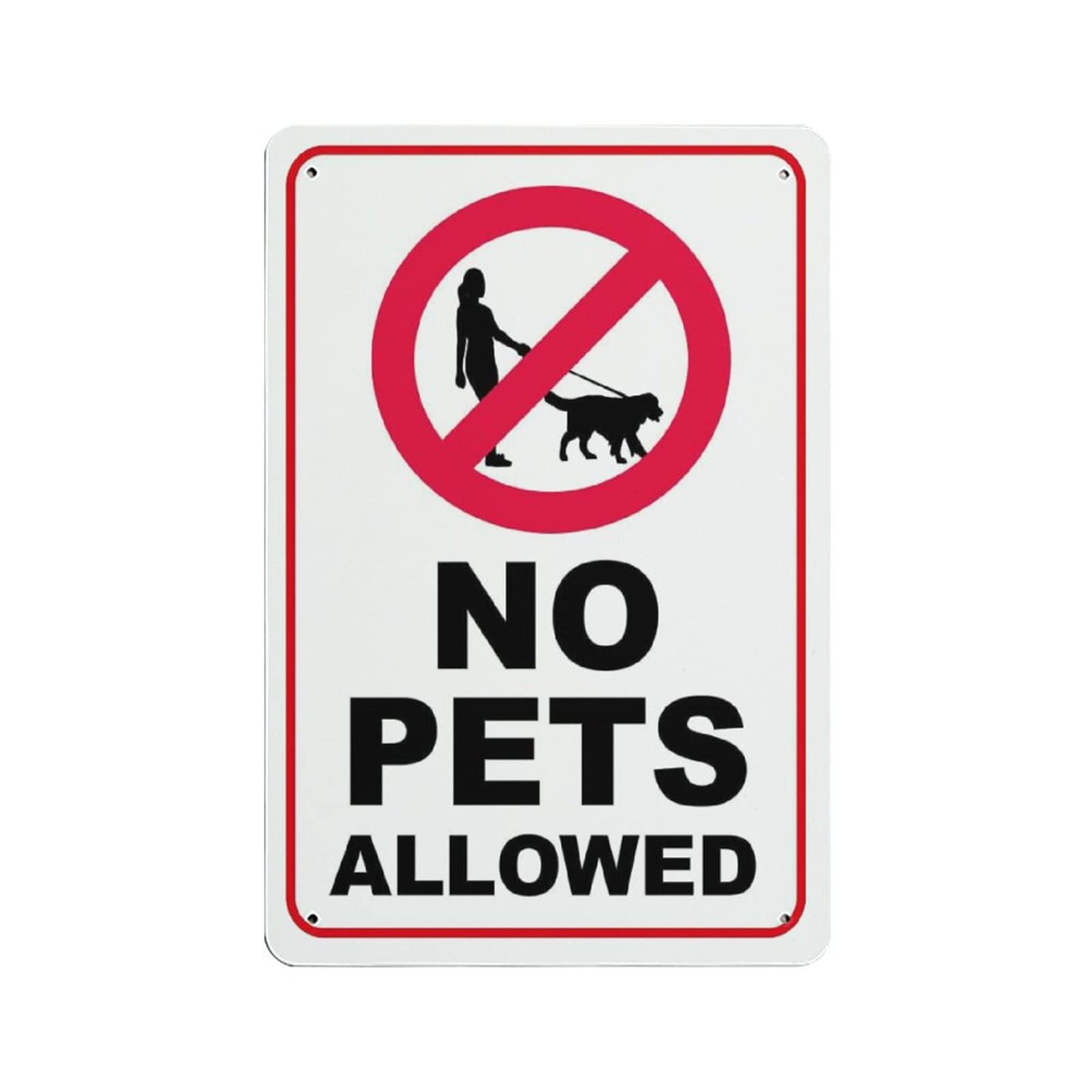 Metal Tin Sign Warning No Pets Allowed Vintage Tin Poster Metal Sign Wall Decoration Country Kitchen Home Garage Decor 12"x8"
