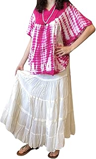 Mogul Interior Women Tunic Top Pink Tie Dye Loose Shirt Short Kimono Bohemian Blouse OneSize