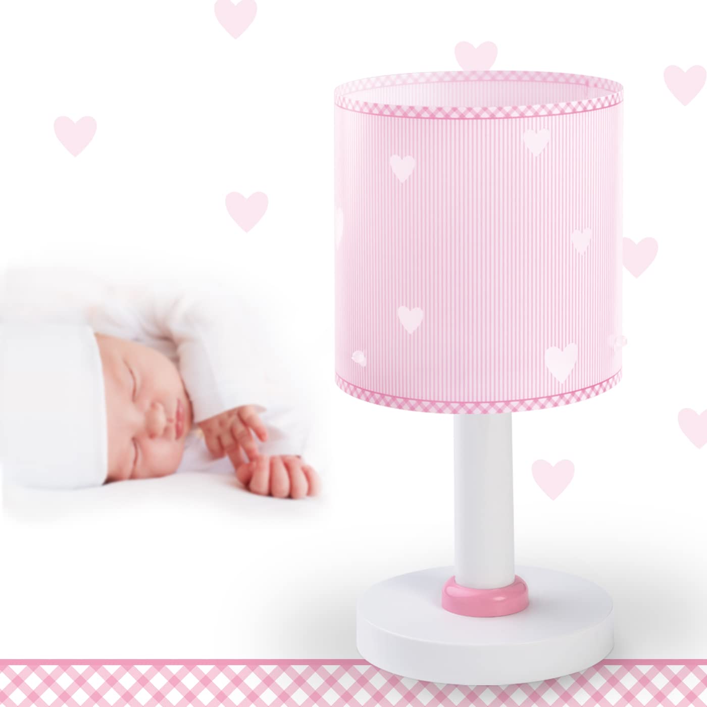Dalber Lámpara Mesita Infantil Sweet Dreams Corazones Rosa