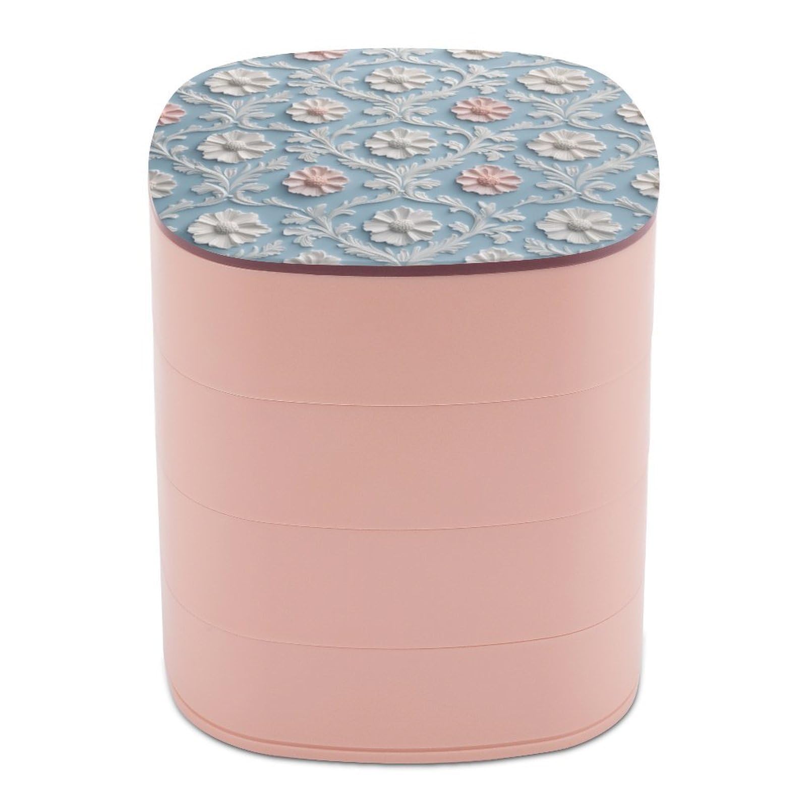 Organiseur de bijoux rotatif floral sur la coiffeuse pour ranger ses colliers