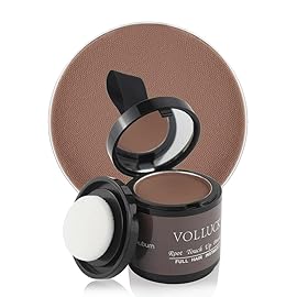 VOLLUCK Root Touch up Powder, Instant Hairline Powder for Thinning Areas and Gray Hair Coverage, Natural and Non-greasy Root Cover up for Women and Men (Auburn, 0.35 Ounce)