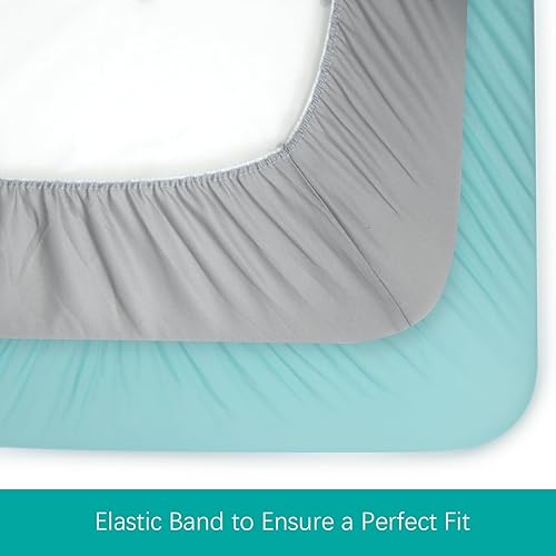 Miniatura 3 de Biloban Pack and Play - Juego de sábanas ajustadas, paquete de 2 unidades y sábanas de juego para colchón Graco Pack n Play, sábanas neutras para
