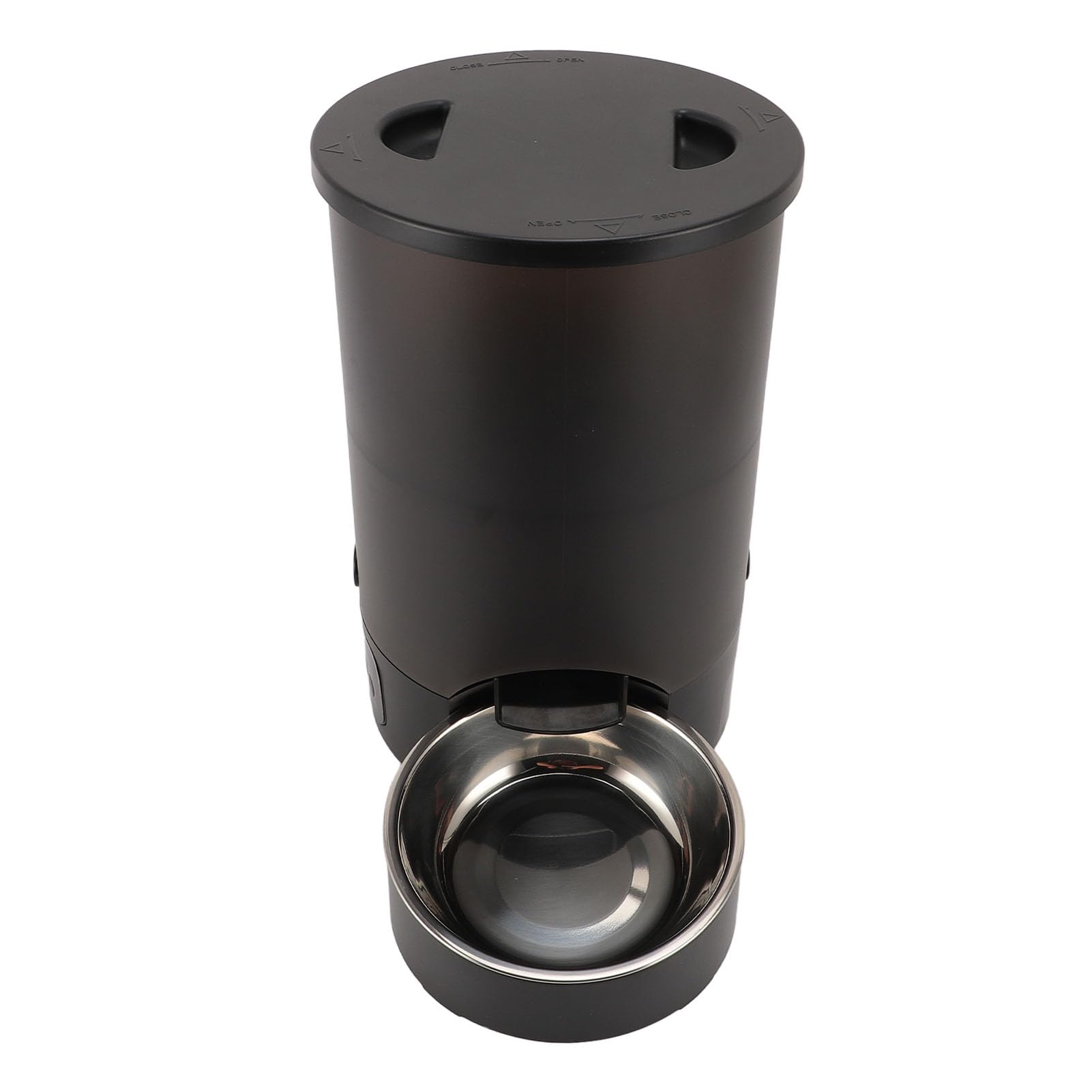 Comedero Automático para Gatos Gran Capacidad Doble Tazón Fácil de Limpiar Dispensador de Alimentos Temporizado para Gatos y Perros Acero Inoxidable 3L (Negro)