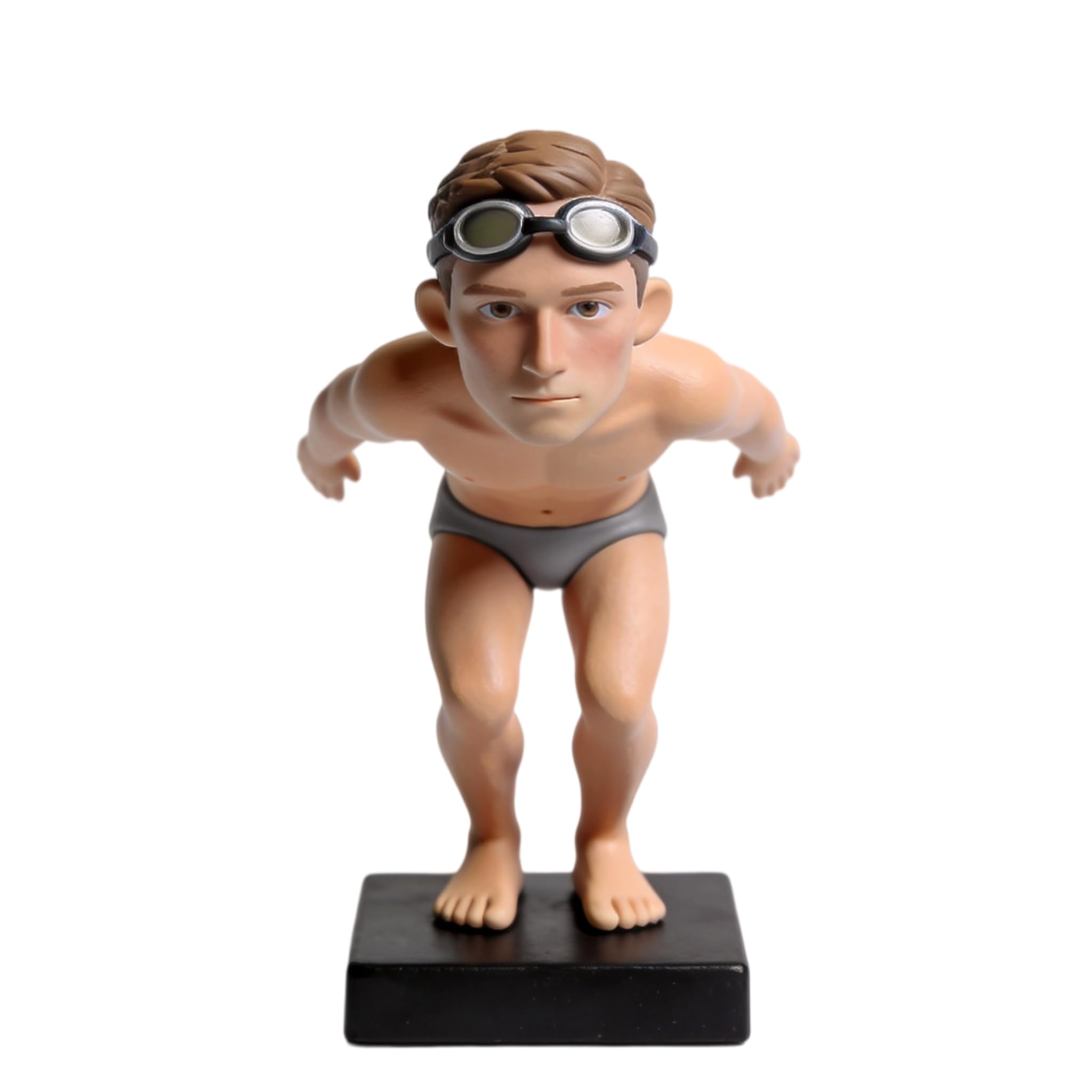 Figura 3D personalizada de nadador, figura 3D de la foto, muñeca atleta de cuerpo completo hecha a mano de arcilla polimérica con gafas de natación, regalo de jubilación de cumpleaños, regalo de