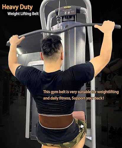Miniatura 7 de Cinturón de cuero para levantamiento de pesas para hombres, cinturones acolchados de apoyo lumbar de 6 pulgadas, cinturón de entrenamiento para