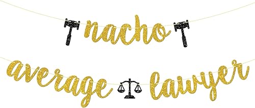Nacho Promedio Abogado Banner Abogado Mexicano Fiesta de Graduación Banderines Fiesta Graduación Fiesta Decoración Suministros Oro Glitter