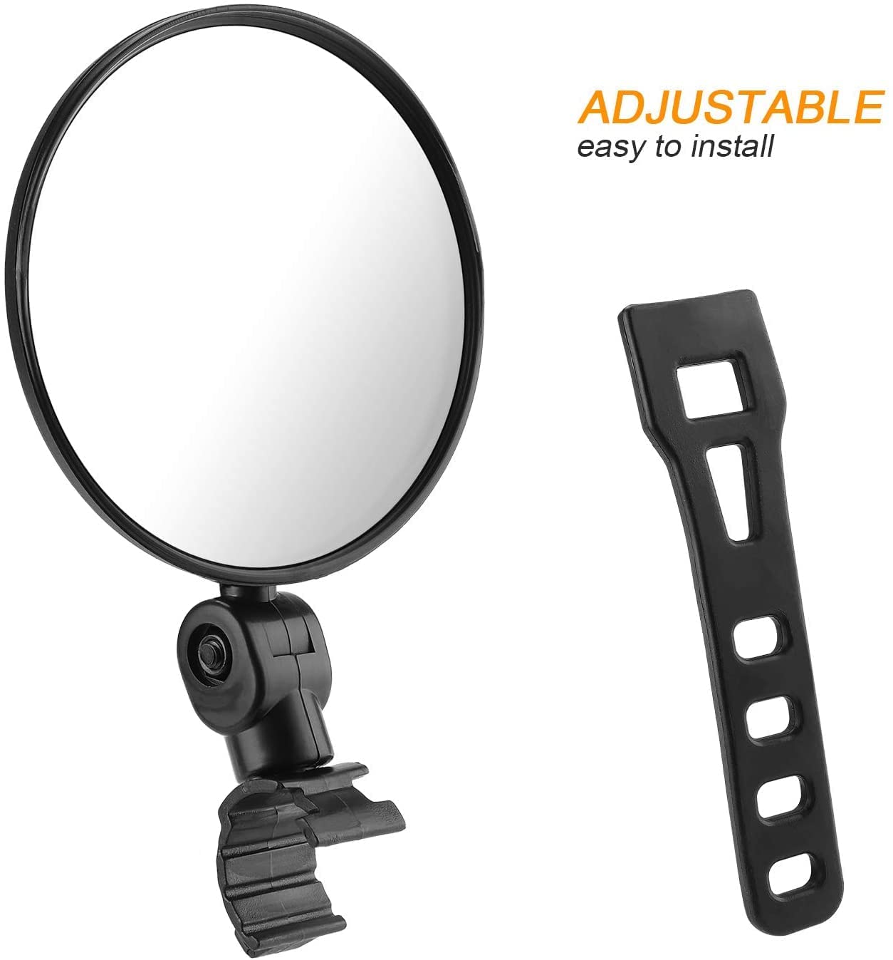 Unenmlo Bike Mirror - 360° Rotatable Handlebar Rearview Mirror for Bicycles, Upgrade Acrylic Convex Mirror for Fixed Gear Bikes 1