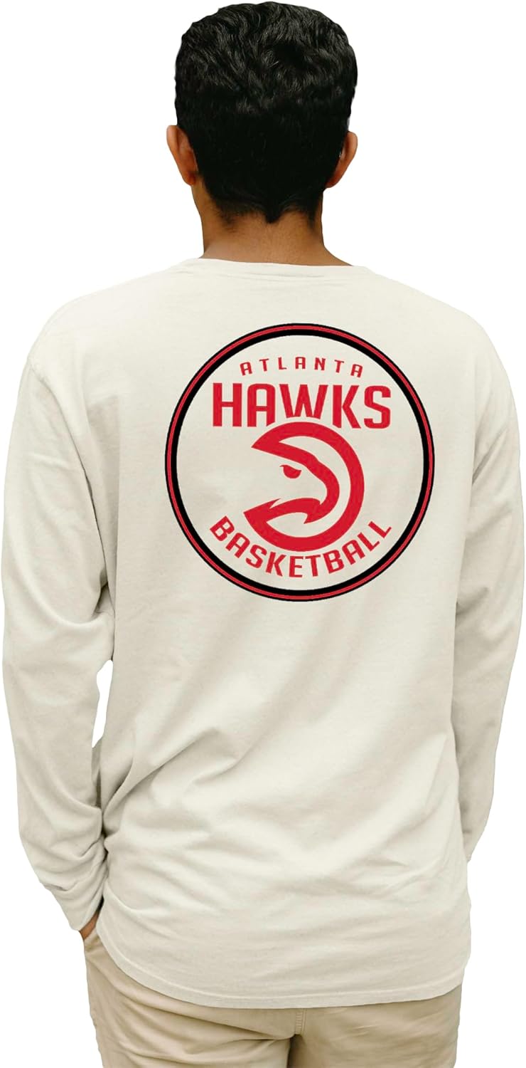 Blue 84 NBA Unisex-Adult NBA Officially Licensed Long Sleeve T-Shirt Ringspun Front/Back Ivory - Image 3