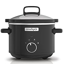 Crock-pot Pentola per Cottura Lenta, Slow Cooker, Capienza 2.4 litri, fino a 2 Persone, 2 Impostazioni Cottura e Funzione Mantenimento in Caldo, 130 W, Ceramica, Nero