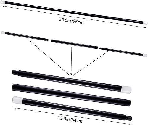 Miniatura 2 de Skylety Varita mágica de plástico de 36.5 pulgadas, bastón teatral, bastón negro de los años 20, accesorios de disfraz de Halloween, bastones de