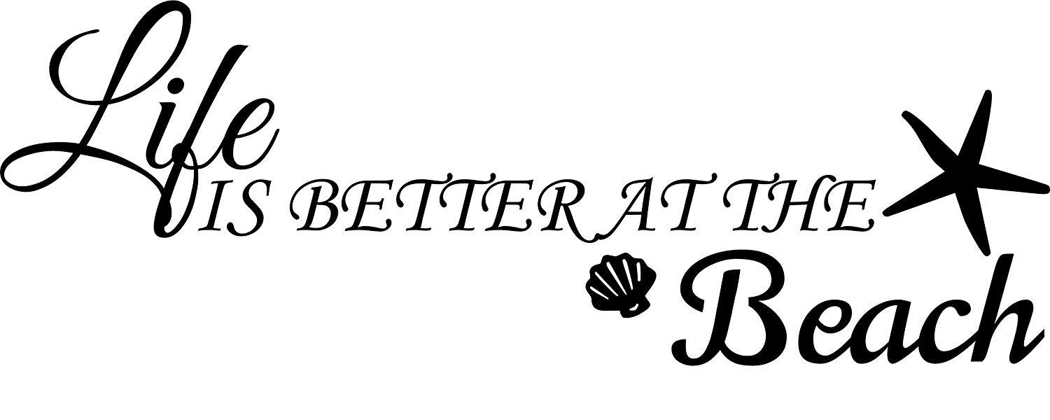 Empresal Wall Decal Quote Life Is Better At The Beach Starfish Shells Ocean Family R43