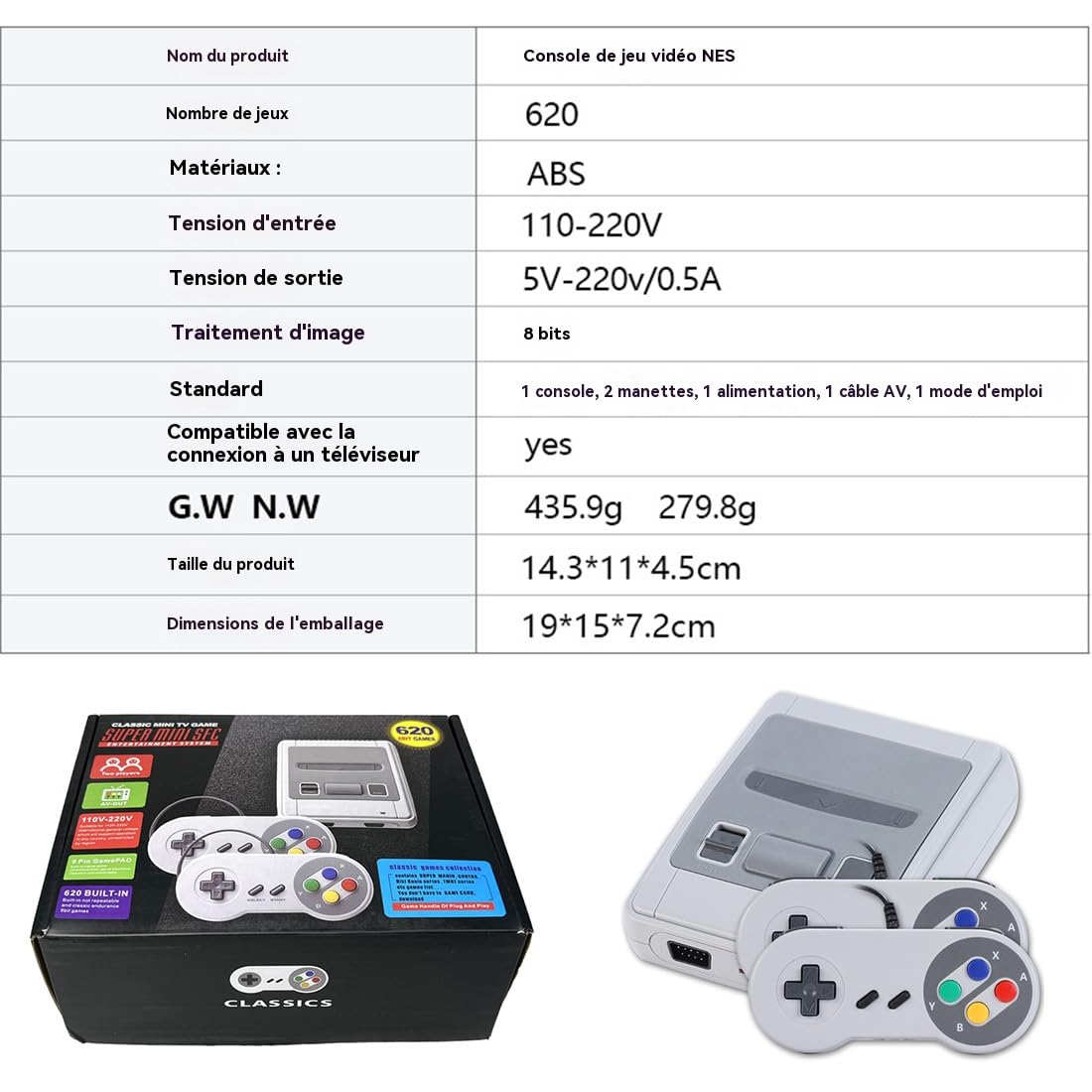 bergxperten Manette rétro SNES USB – Gamepad classique – Ergonomique, durable, idéale pour enfants, amis et soirées rétro gaming