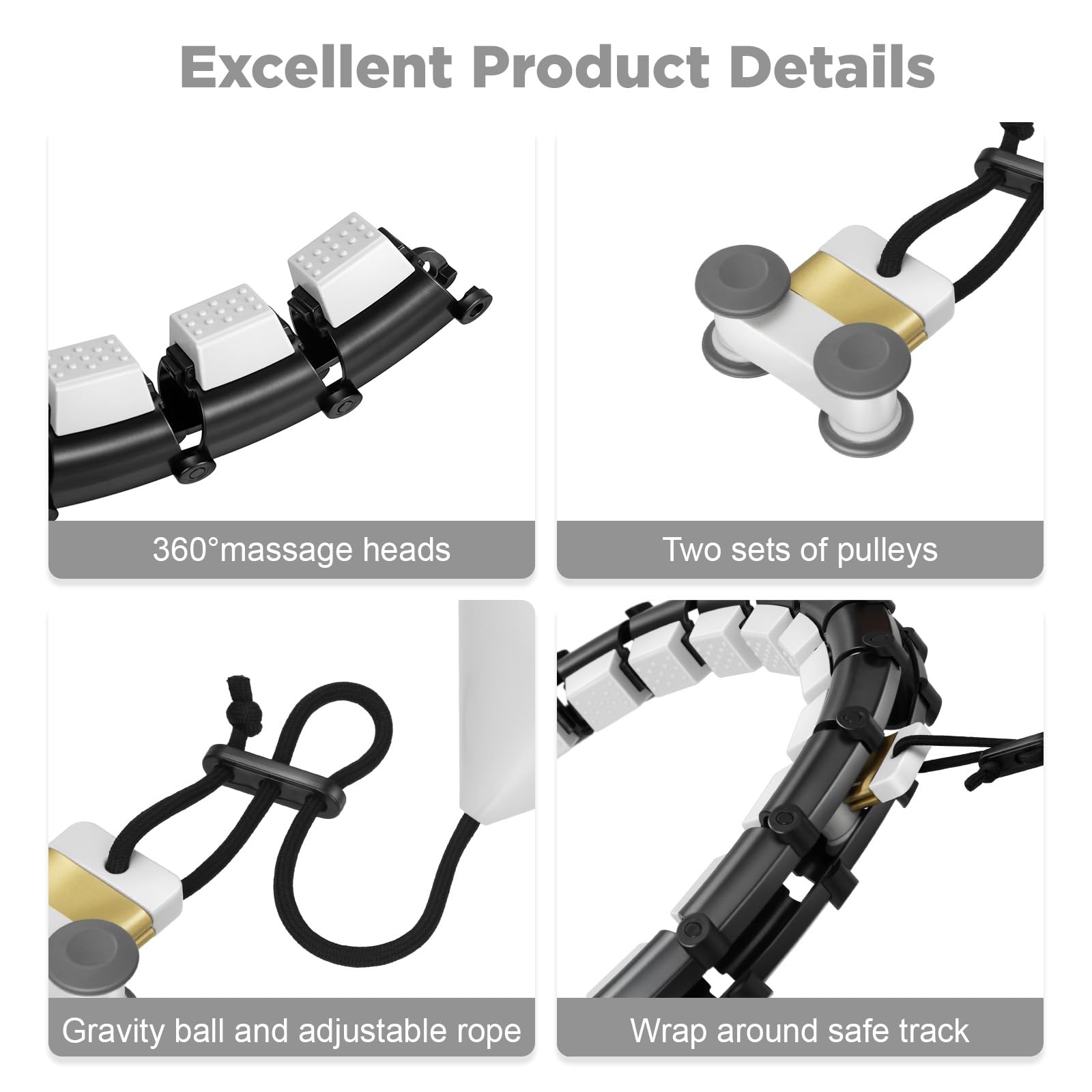 Smart Queen Cerchio silenzioso con 24 nodi staccabili, zavorrato, Infinity Hula Fit Hoop per adulti per perdere peso, ideale per donne e principianti