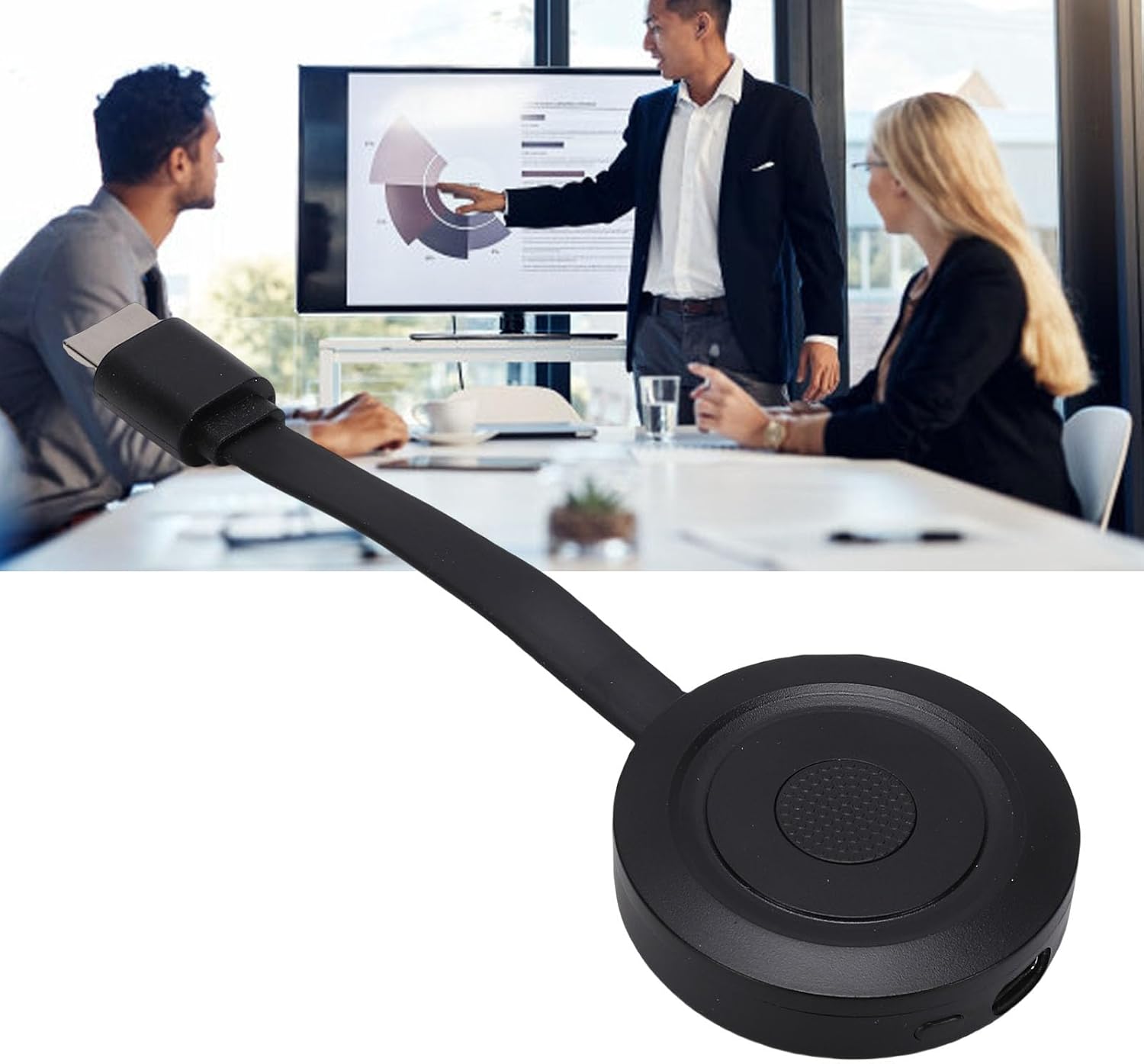 Zunate 4K Wireless Display Adapter 2.4G 5G WiFi Screen Mirroring Dongle, 4K 60Hz UHD Casting Receiver for TV Projector, Compatible with iOS Android, Miracast DLNA Support